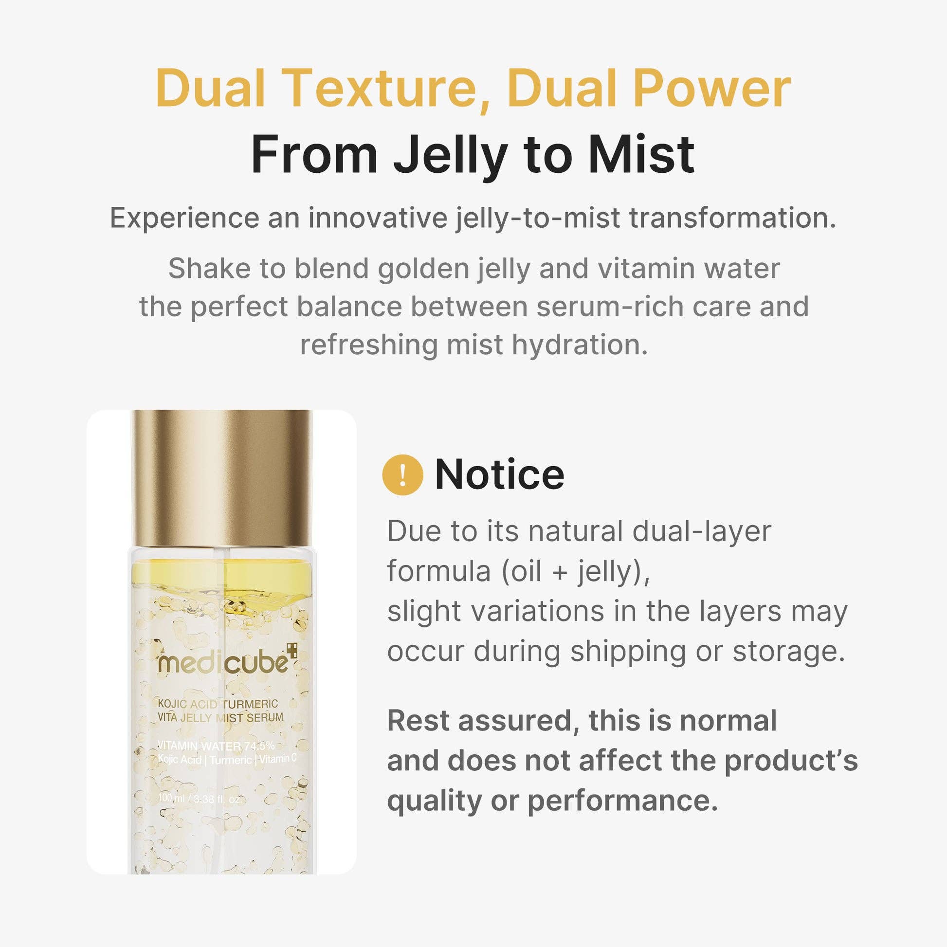 [Medicube] Kojic Acid Turmeric Vitamin Gold Jelly Mist Serum