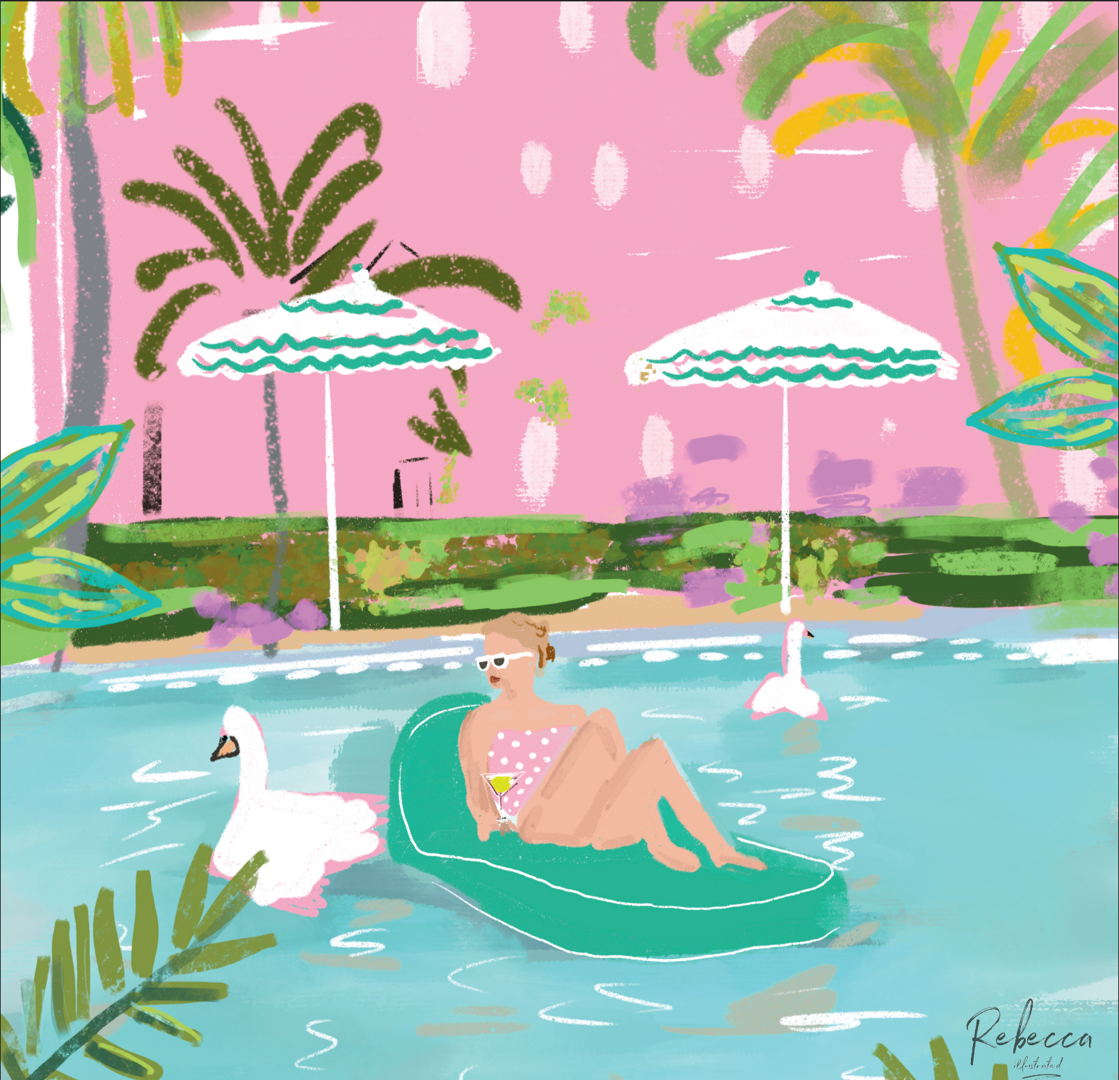 MAXINE-MAHJONG MAT Rebecca Illustrated