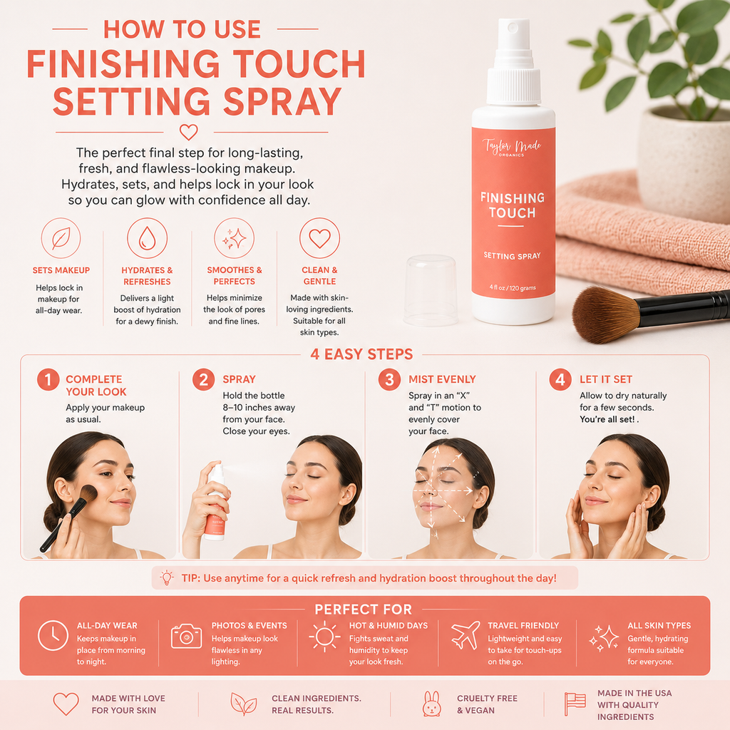 Finishing Touch Setting Spray – Organic Hydrating Makeup Sealer
