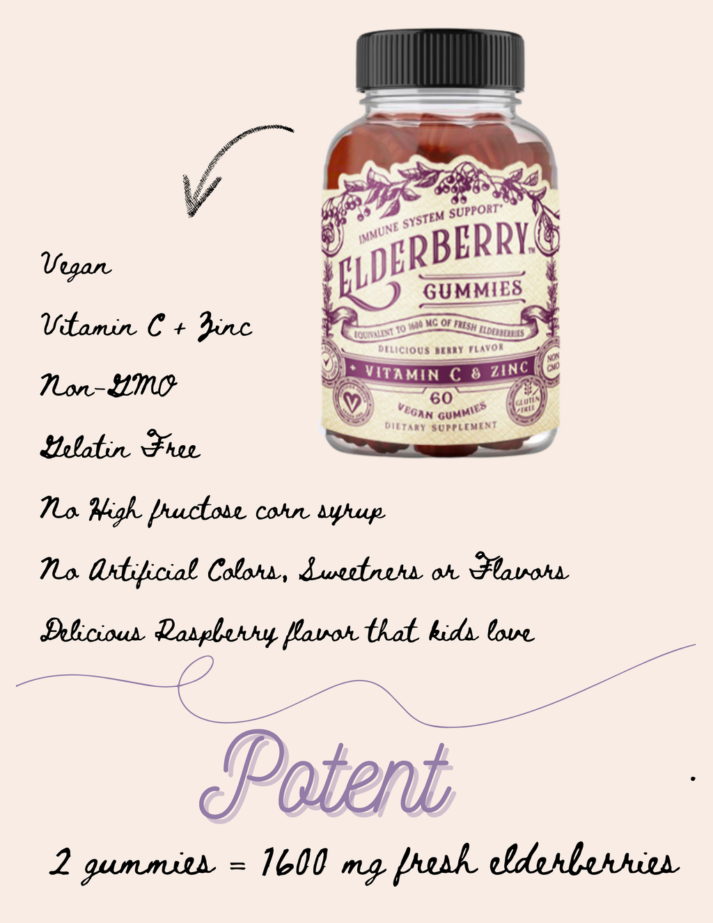 Elderberry Gummies with Vitamin C & Zinc