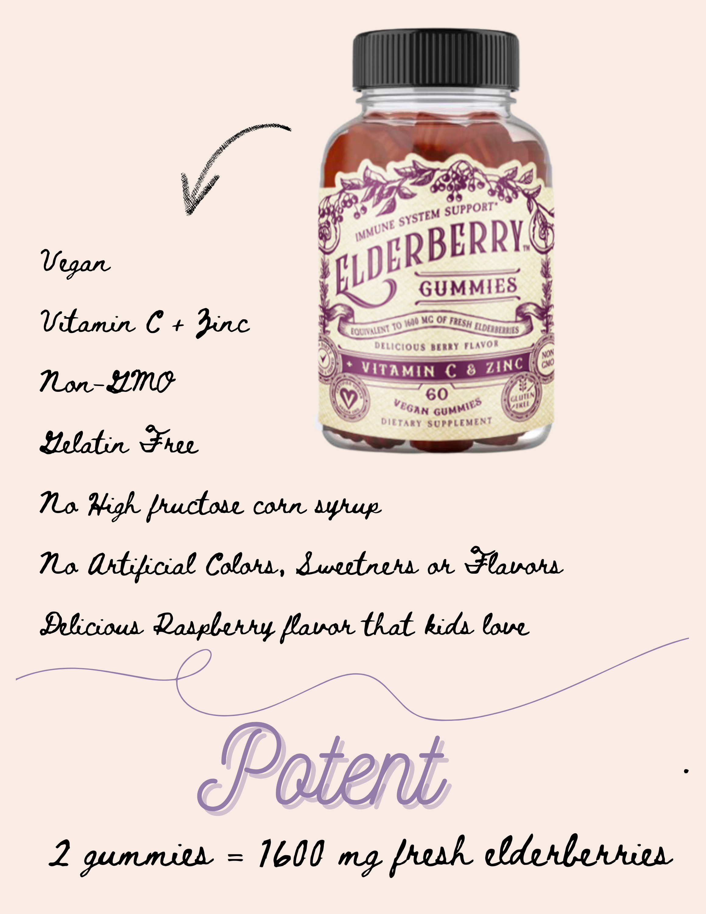Elderberry Gummies with Vitamin C & Zinc