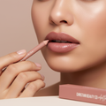 Model applying Christian Beauty Co Velvet Liner creamy lip liner with beautifully defined lips