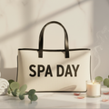 Canvas Tote Natural Spa Day in a luxury spa setting